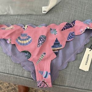 Marysia Antibes Bottom in Dawn Shell Print Purple - Reversible